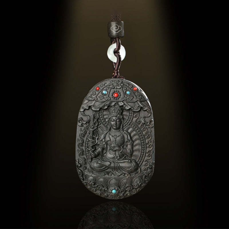 Chinese Zodiac Natal mystic zen Agarwood Om Mani Padme Hum Lotus Peace Necklace Pendant