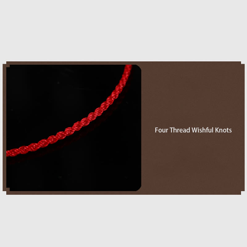 999 Gold Bead Handmade Four Thread Wishful Knots Braided Protection Bracelet