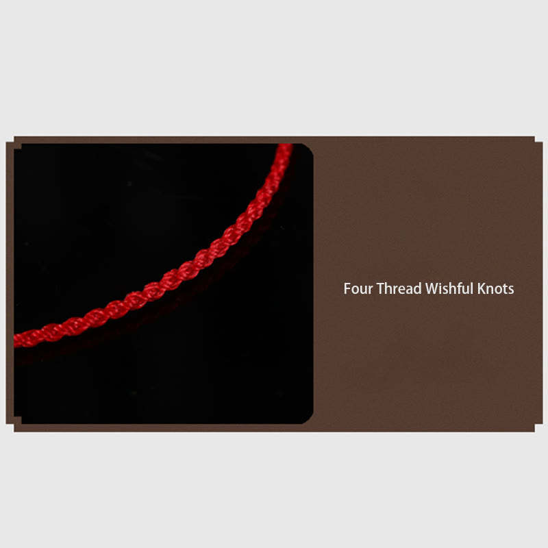 999 Gold Bead Handmade Four Thread Wishful Knots Braided Protection Bracelet