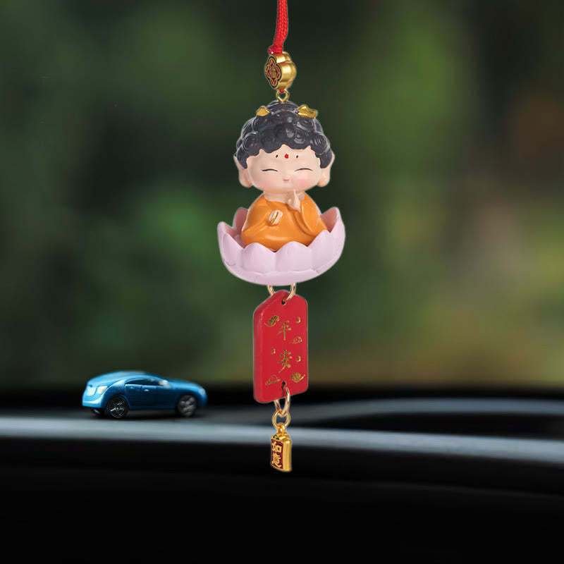 Lotus Avalokitesvara mystic zen Fu Character Wealth Car Hanging Decoration