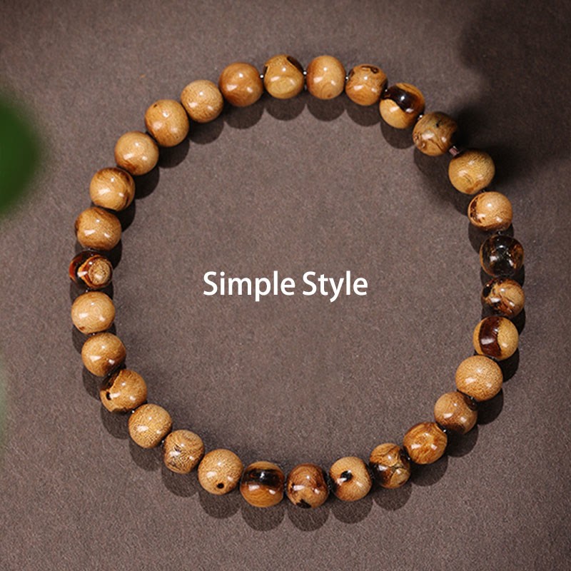 925 Sterling Silver Natural Golden Sea Willow Zakiram Goddess of Wealth Lucky fortune Fu Character Success Bracelet