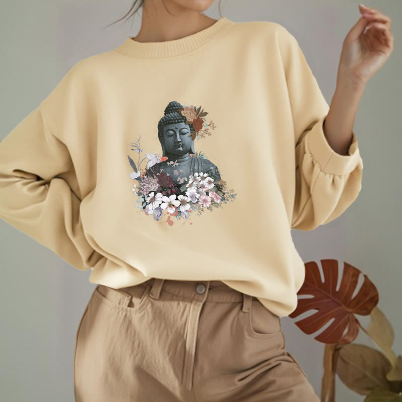 Colorful Flowers Surrounding mystic zen Fleece Lined Sweatshirt