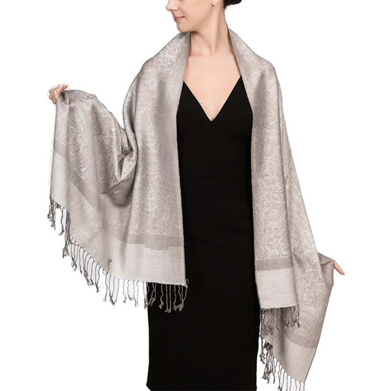 Tibetan Cashew Jacquard Tassels Shawl Spring Fall Winter Warm Cozy Scarf Wrap