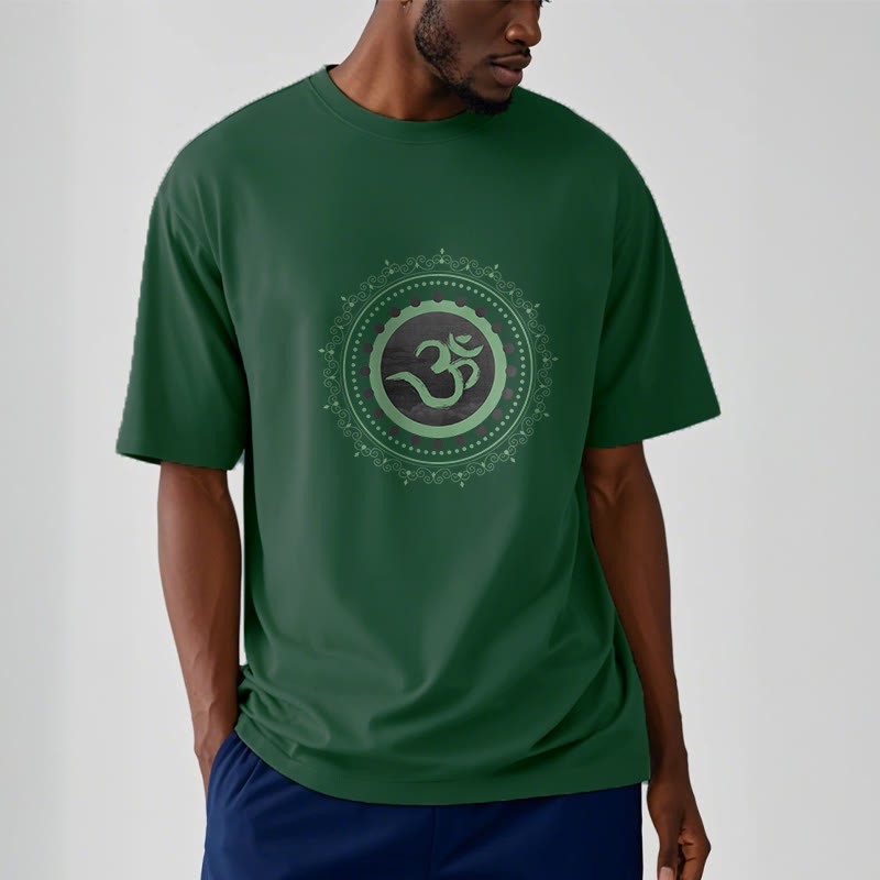 Om Mandala Pattern Cotton Tee T-shirt