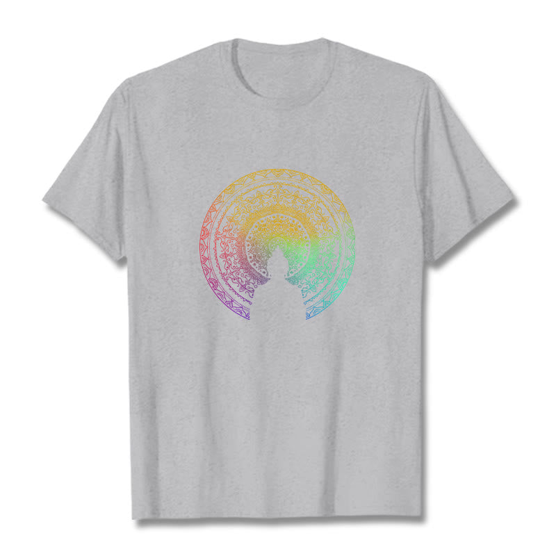 Colorful Gradient Mandala mystic zen Cotton Tee T-shirt