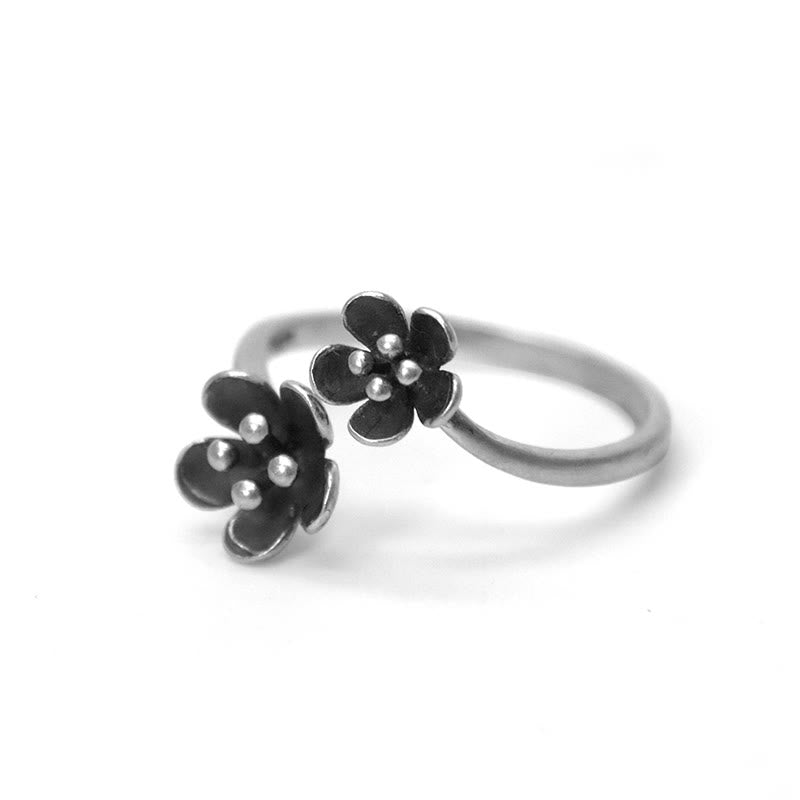 925 Sterling Silver Flowers Ring