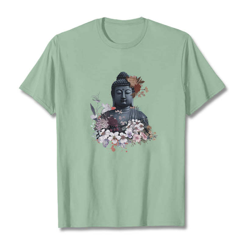 Colorful Flowers Surrounding mystic zen Pattern Tee T-shirt