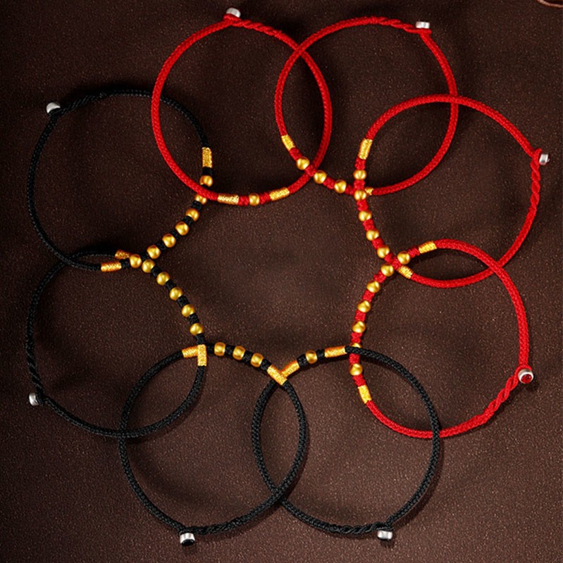 999 Gold Beads Luck King Kong Knot Handmade Braided Protection Bracelet