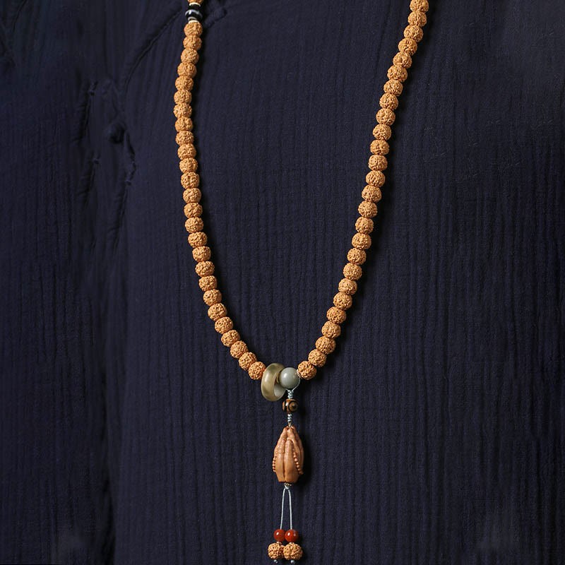 Bodhi Seed Three-eyed Dzi Bead mystic zen Hand Charm Wealth Bracelet