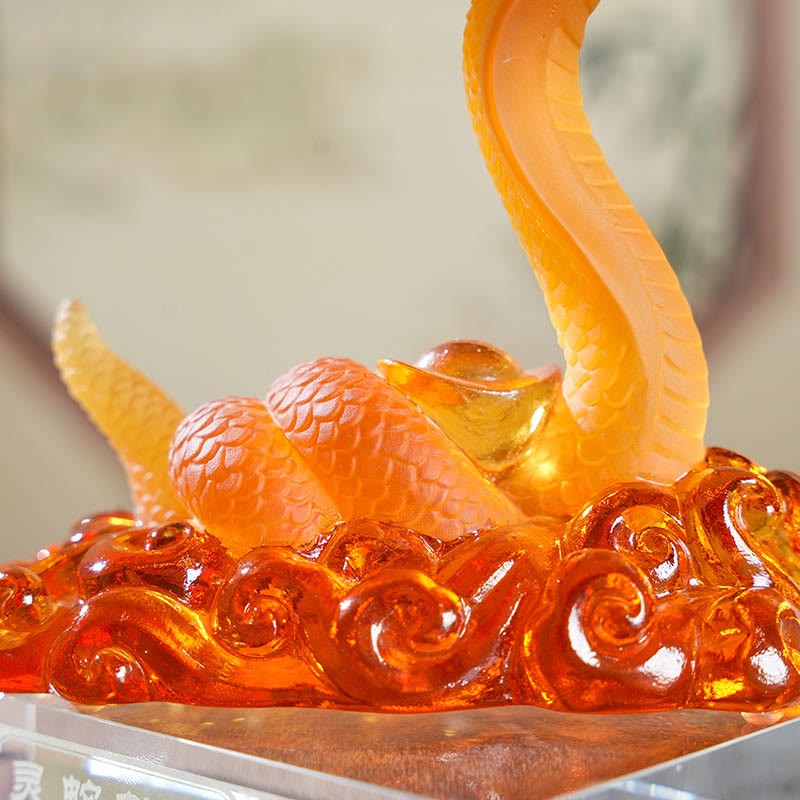 Year Of The Snake Ingot Liuli Art Piece Home Decoration