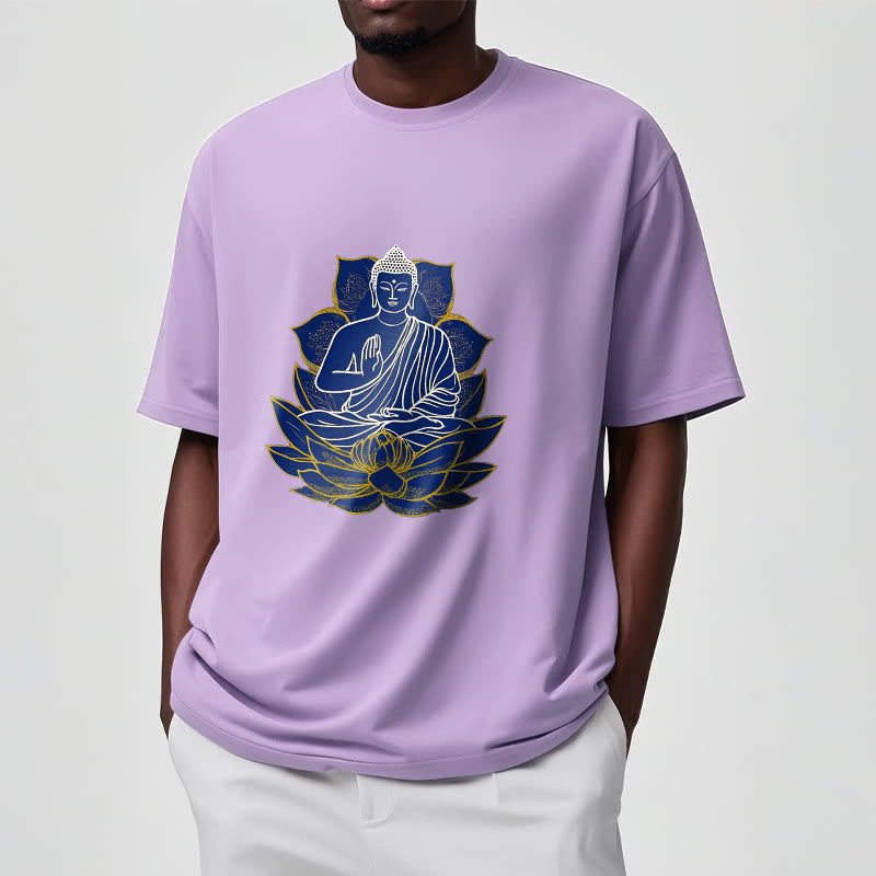 mystic zen Sitting On The Lotus Cotton Tee T-shirt