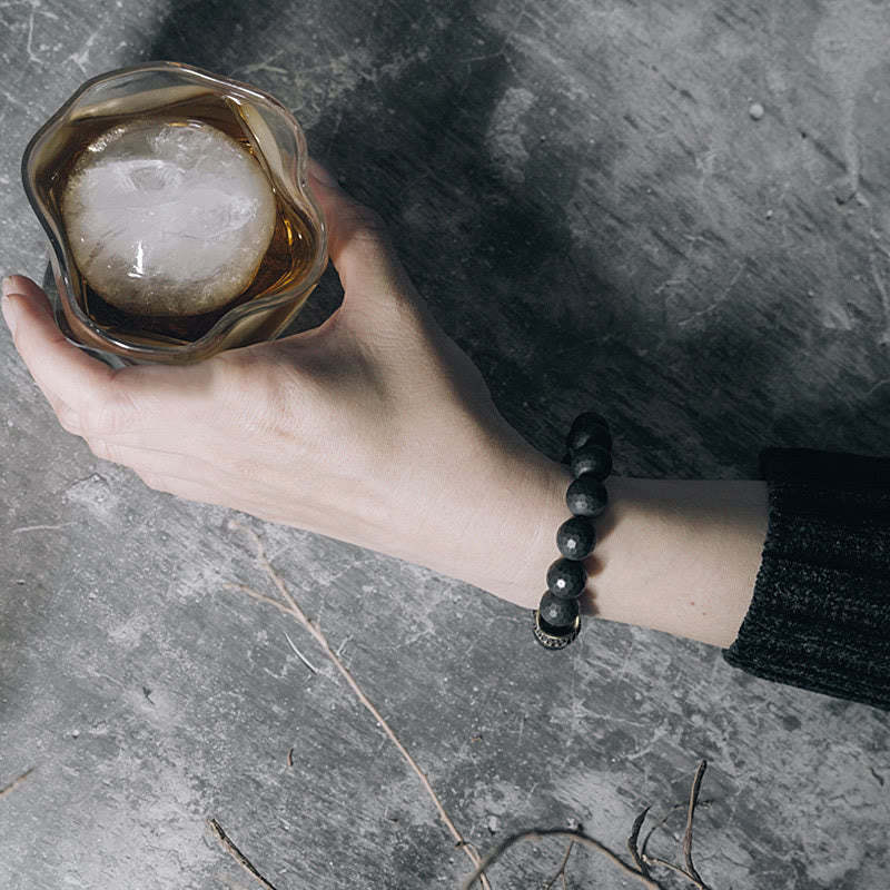 Matte Frosting Black Onyx Copper Brass Protection Bracelet