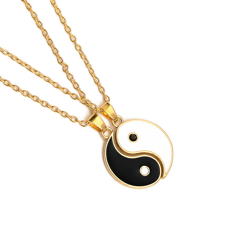 Yin Yang Hematite Pendant Couple Necklace