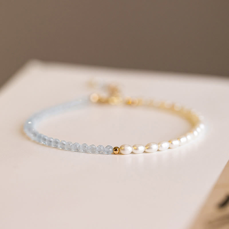 2mm Turquoise Pearl Ultra-thin Beads 14k Gold Plated Copper Wisdom Bracelet