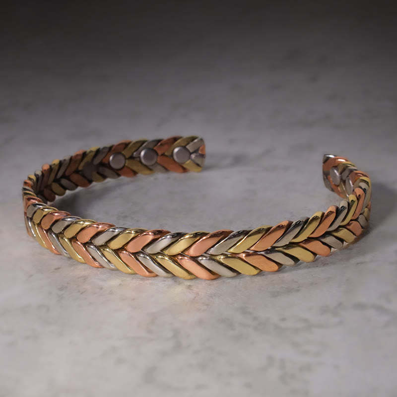 Vintage Magnetic Copper Adjustable Cuff Bracelet Bangle