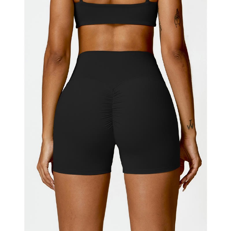 Gym Sports Yoga Backless Bra Crop Tank Top Shorts