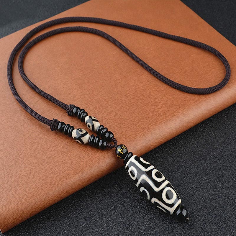 Nine-Eye Dzi Bead Wealth Protection Necklace