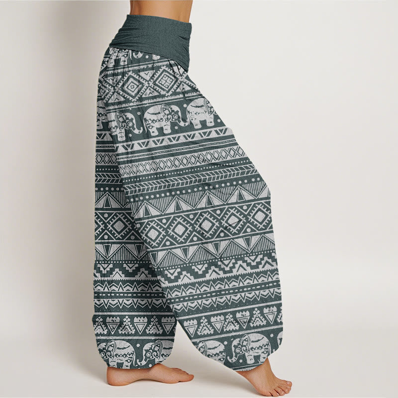 Casual Elephant Geometric Figure Women's Elastic Waist Harem Pants