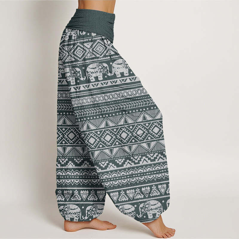 Casual Elephant Geometric Figure Women's Elastic Waist Harem Pants