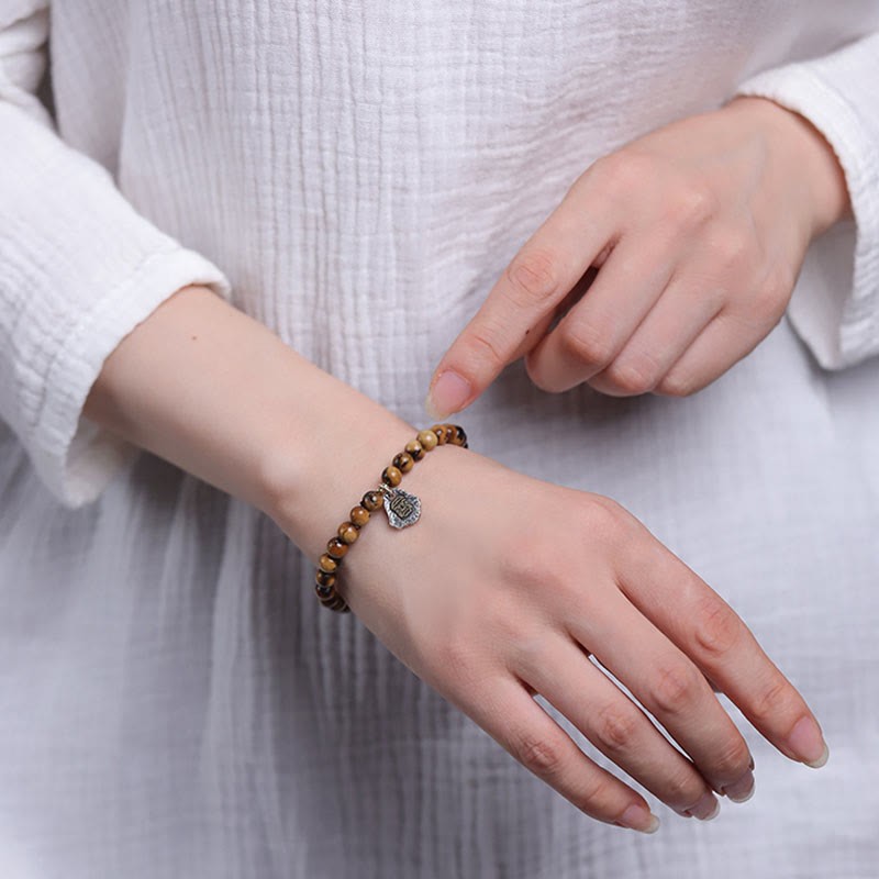 925 Sterling Silver Natural Golden Sea Willow Zakiram Goddess of Wealth Lucky fortune Fu Character Success Bracelet