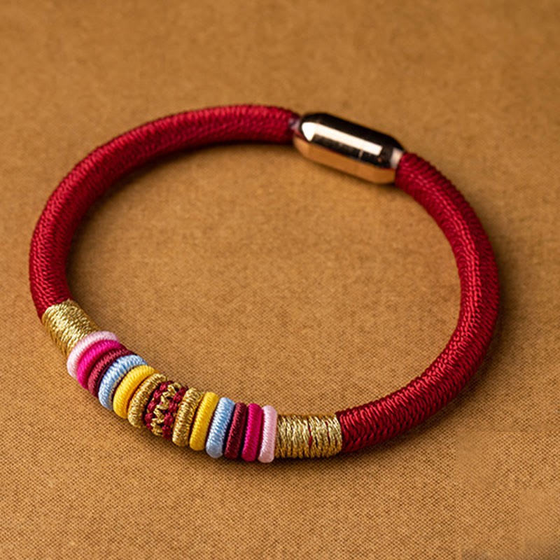 Tibetan Handmade King Kong Knot Protection Magnetic Buckle Braided Bracelet