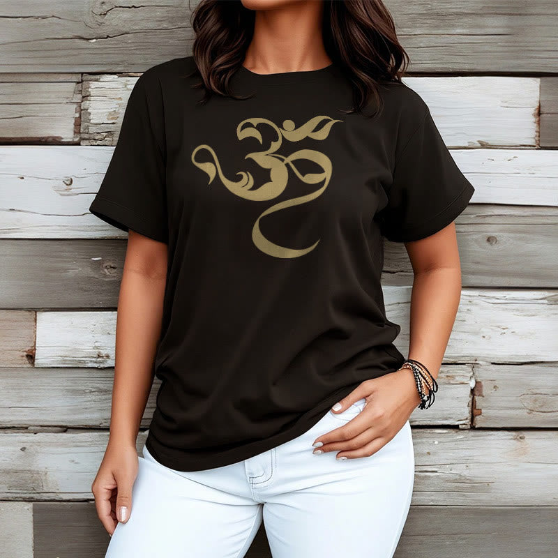 Om Figure Design Cotton Tee T-shirt