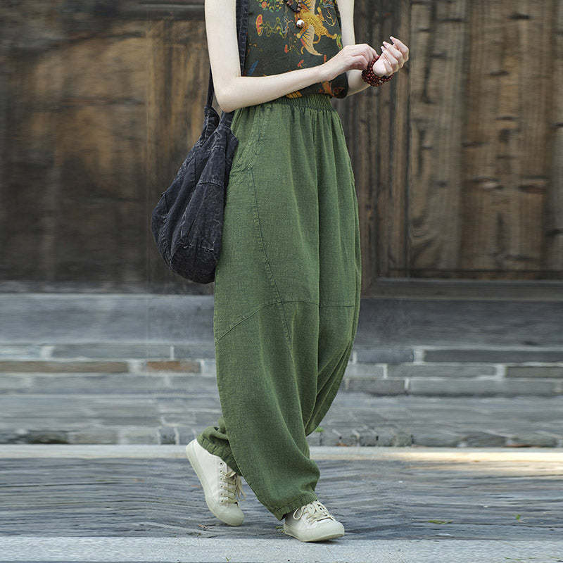 Cotton Linen Pants Harem Trousers Loose Zen Yoga Tai Chi Women's Pants