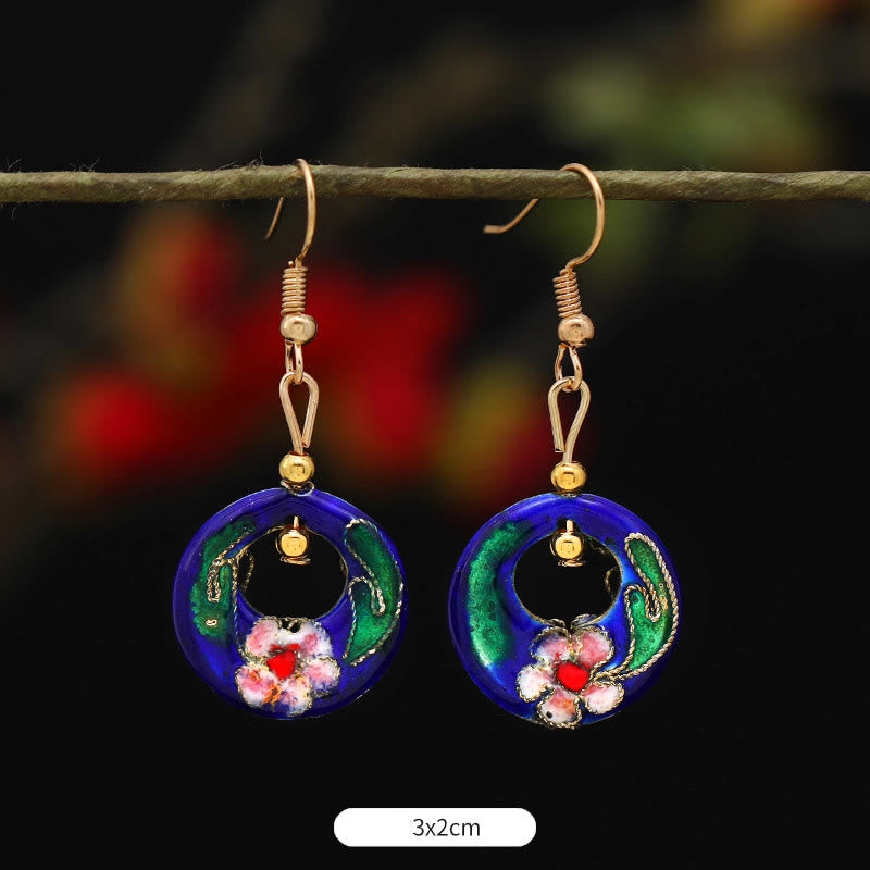 Lotus Butterfly Flower Alloy Copper Enlightenment Drop Earrings