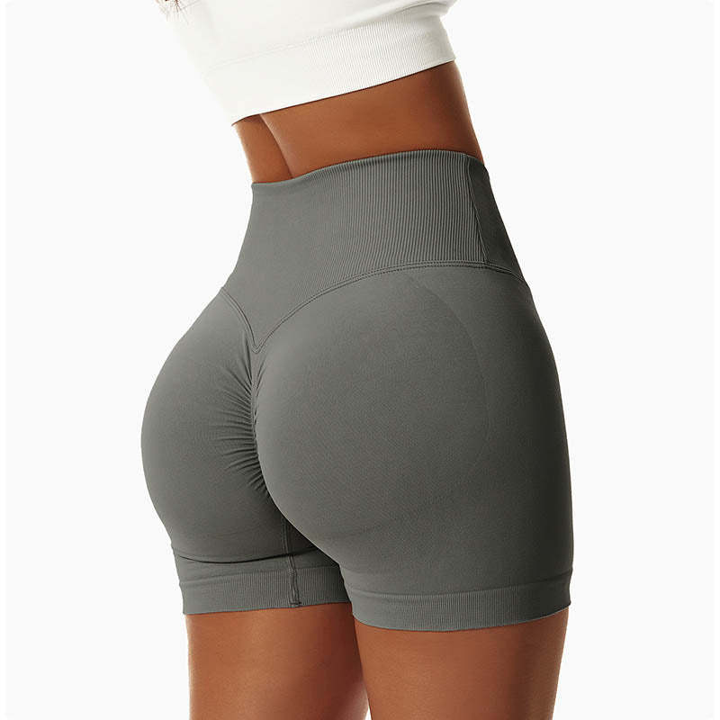 Women Seamless High Elasticity Sports Fitness High Waist Yoga Workout Shorts
