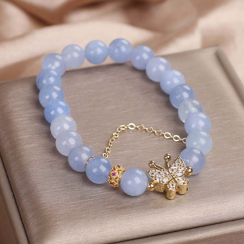 Aquamarine Butterfly Serenity Bracelet