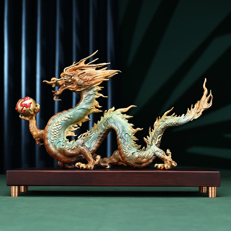 Year Of The Dragon Auspicious Dragon Brass Copper Luck Success Office Decoration