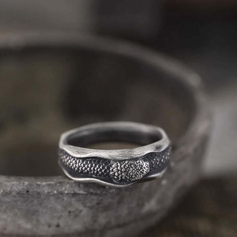 999 Sterling Silver Snake-shaped Year Of The Snake Protection Ring