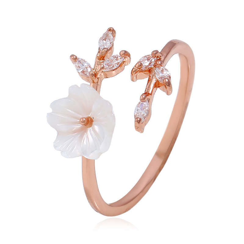Plum Blossom Leaf Pattern Copper Luck Ring