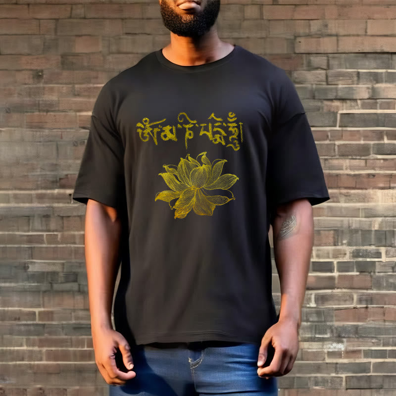 Golden Lotus Sanskrit Tee T-shirt