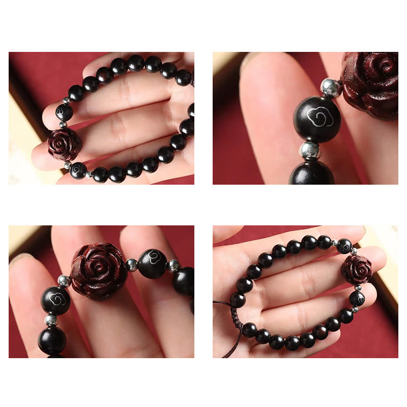Small Leaf Red Sandalwood Sooth Bracelet
