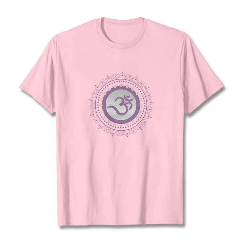 Om Mandala Pattern Cotton Tee T-shirt