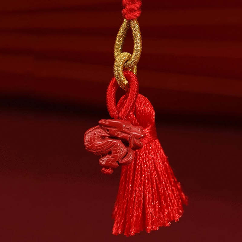 Natural Cinnabar Dragon Blessing Red String Belly Chain
