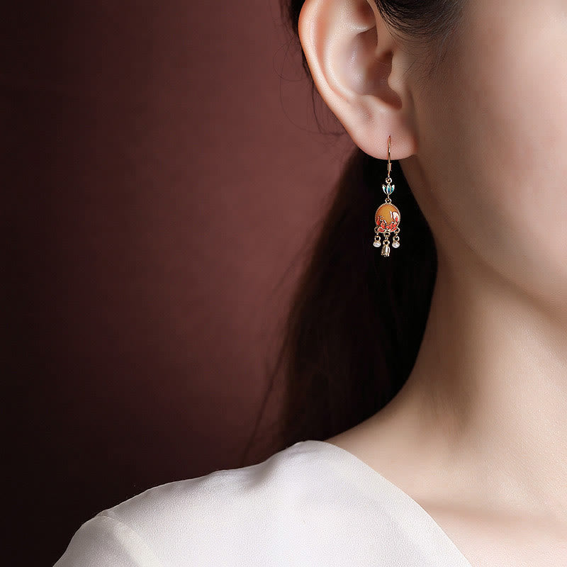 925 Sterling Silver Plated Gold Natural Amber Flower Pearl Confidence Ring Earrings Set