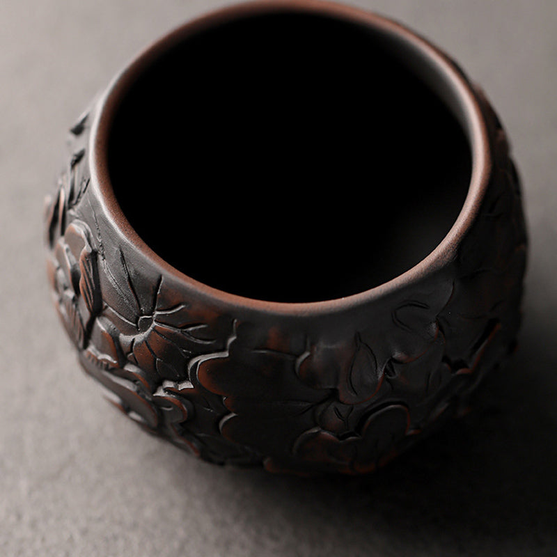 Lotus Leaf Flower Landscape Dragon Bamboo Ceramic Teacup Kung Fu Tea Cup Bowl