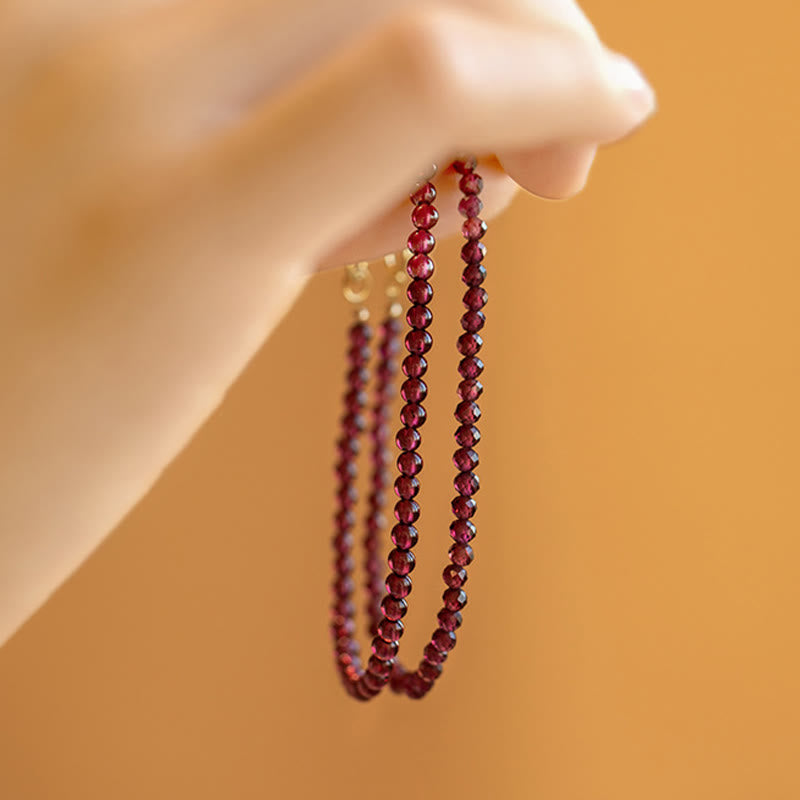 3mm Natural Small Garnet Ultra-Thin Beads Protection Bracelet