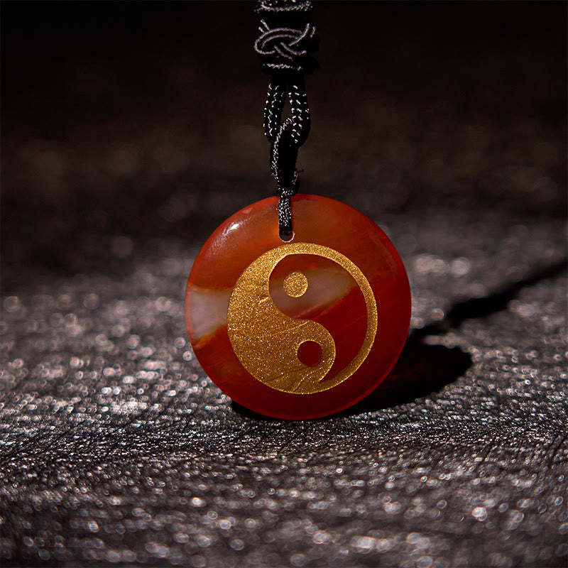 Various Crystal Amethyst Tiger Eye Green Aventurine Yin Yang Spiritual Necklace Pendant