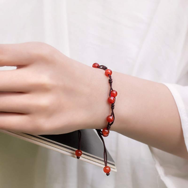 Red Agate Moss Agate Cinnabar Calm Bracelet