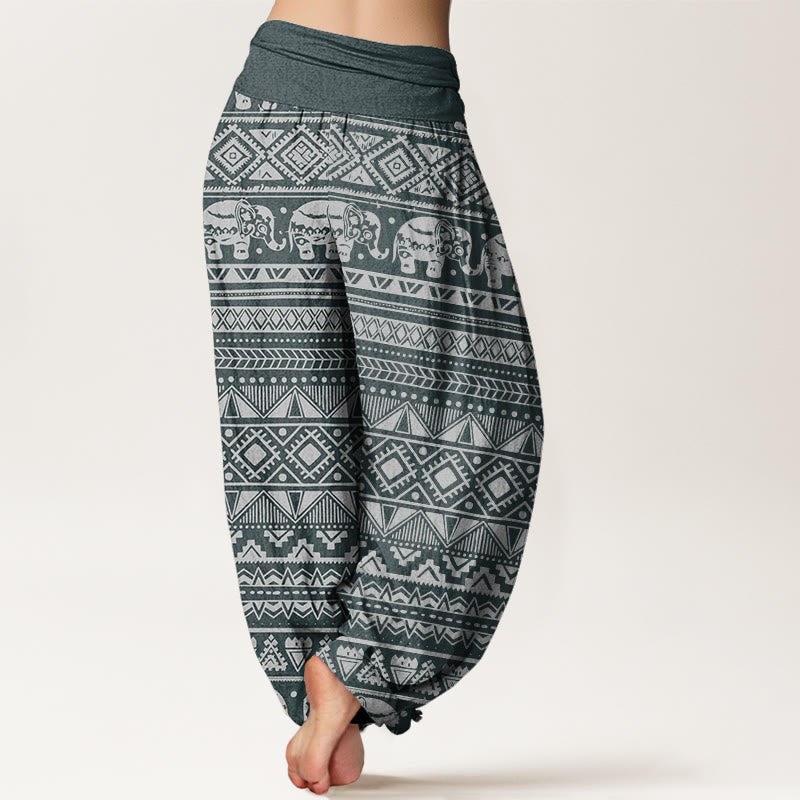 Casual Elephant Geometric Figure Women's Elastic Waist Harem Pants