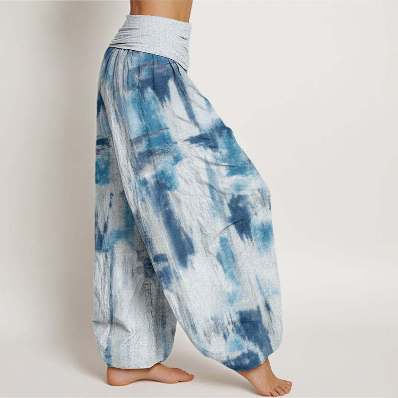 Tie Dye Pattern Design Women's Elastic Waist Harem Pants