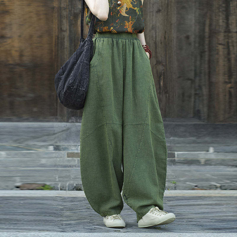 Cotton Linen Pants Harem Trousers Loose Zen Yoga Tai Chi Women's Pants