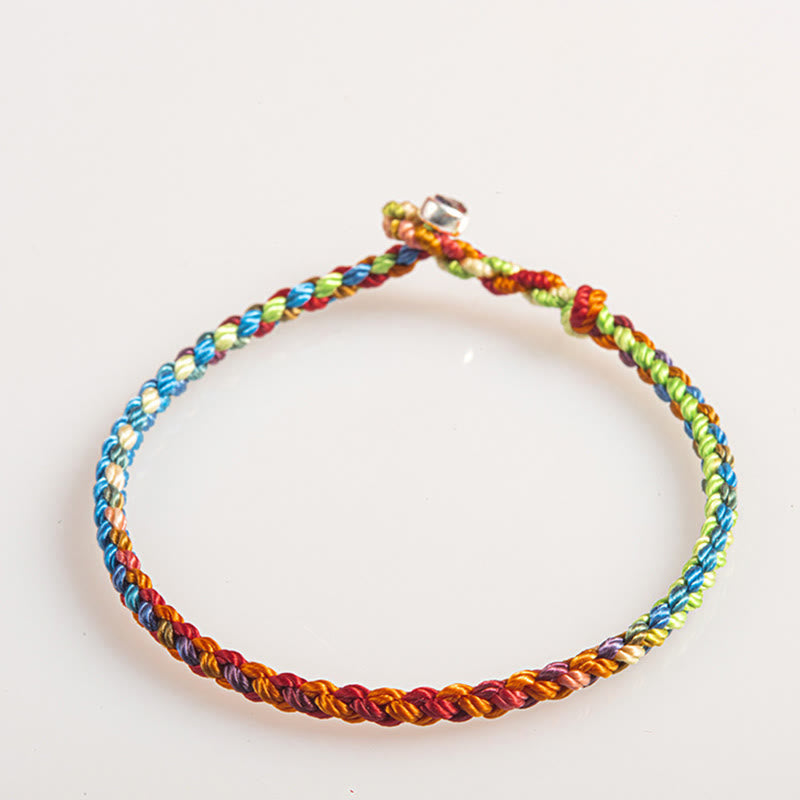 May you be blessed with peace and safety in all four seasons Lucky Multicolored Bracelet