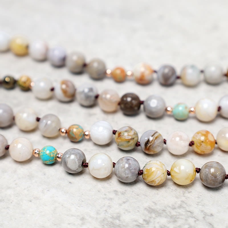 Natural Ocean Picasso Jasper Beaded Healing Neckace