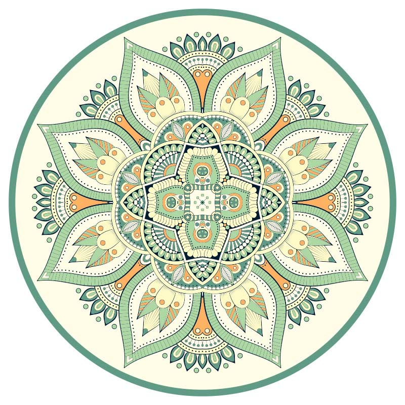 Tibetan Lotus Mandala Enlightenment Foldable Natural Rubber Yoga Mat Decoration