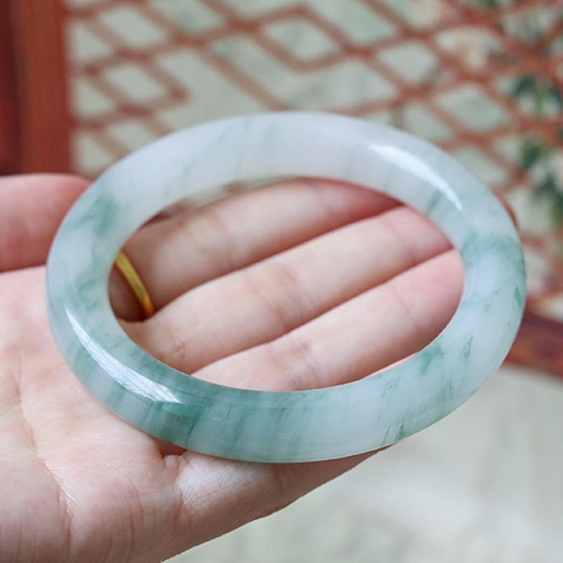 Natural Jade Luck Prosperity Bangle Bracelet