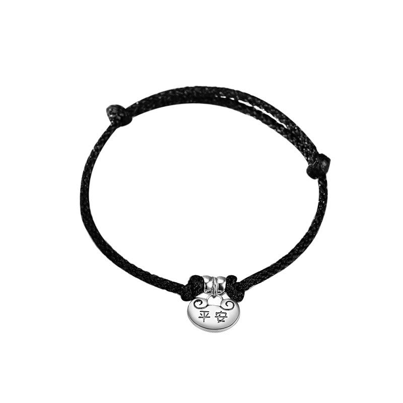 Handmade 925 Sterling Silver Peace And Joy Safe Well Wish Lock Strength Braided Rope Bracelet
